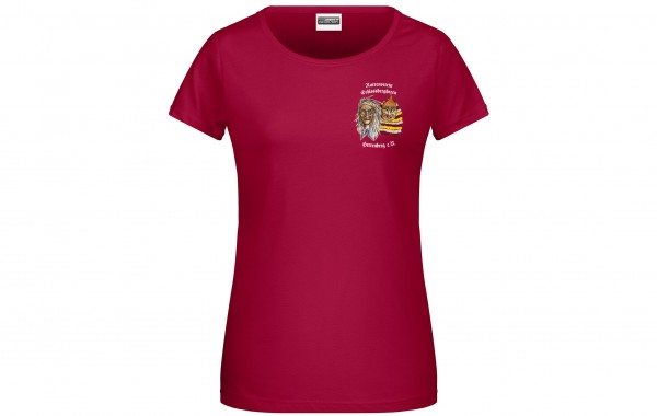 Damen T-Shirt, Farbe: Weinrot